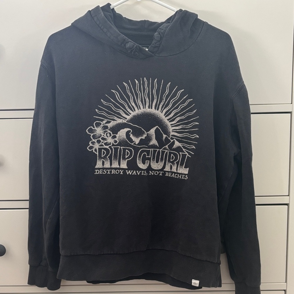 Rip Curl Black Graphic Hoodie for Men